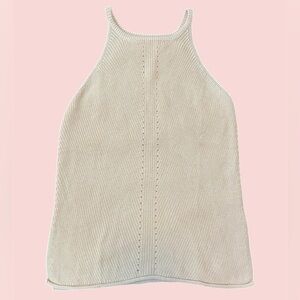 Elegant Beige Cream Knit Tank Top